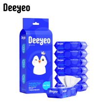 Deeyeo Pure Water afwasbare vochtige doekjes reisverpakking 7 vellen × 8 pakken