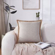 MEROPE, Polyester linnenlook kussenhoes, 50 x 50 cm, bleek, 1 stuk