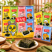 Kwang Cheon Kakao Friends Gekruid Groen Zeewier 16x4gram