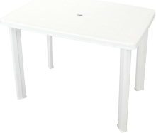 VidaXL Tuin tafel   Kunststof, Wit, 101 x 68 x 72 cm