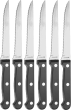 Excellent Houseware RVS Steakmes Set   6 stuks, Zwart