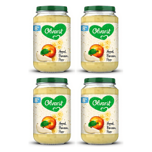 Olvarit fruitsnack 8 maanden+ appel banaan peer 200 g * 4