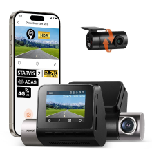 70Mai 2.7K Dashcam Voor en Achter A510 1, 1944P+1080P Dual Dashcam met Sony STARVIS 2, HDR nachtzicht, Slimme Autocamera met Ingebouwde GPS, 4 G LTE, ADAS, 24 uurs Parkeermodus, Spraak  & App bediening