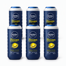 NIVEA Men Douchegel 3 in 1 Power 24h Fris Effect   250 ml (6 Pack)