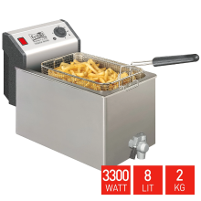 Fritel Friteuse Profi 4620   Professionele Friteuse/Friteuse voor Horeca   8 L   3300 W   Stofdeksel   Aftapkraan   Geschikt voor Olie en Vast Vet