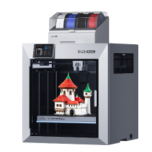 QIDI TECH QIDIxJOYBUY Max4 Combo 3D printer, 390 x 390 x 340 mm groot bouwvolume, 65°C verwarmde kamer, FDM 3D printers, max. 800 Mm/s hogesnelheid, ondersteunt tot 16 kleuren en meerdere materialen met Qidi Box, automatische bednivellering
