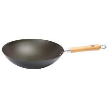 School of Wok van Dexam 13 inch/33 cm wok met ronde bodem van vooraf ingebrand koolstofstaal
