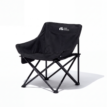 Mobi Garden, Draagbare opvouwbare maanstoel voor kamperen, vissen en picknick, zwart, brede zitting van 64,5 cm, hoog draagvermogen, duurzaam en scheurvast