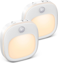 Arlgsite 2 pack nachtlampje op batterijen met bewegingsdetectie, 5 traps dimming, 3 kleurtemperaturen, SMD led 1 W 100 240 V ABS + metaal voor slaapkamer, gang, toilet