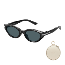 Beneunder FD315 CN304, Cat Eye Opvouwbare Zonnebril, Zwart Montuur, Grijze Lenzen
