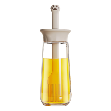 Maxcook 280 ml / 9,47 oz olie doseerfles met siliconen hittebestendige bastingkwast   glazen oliefles voor de keuken