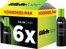 Gillette Labs scheerschuim voor mannen, snel afvloeiend en luchtig   voordeelverpakking, 6 x 240 ml