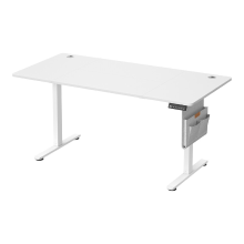 JOYFURNOS Elektrisch in hoogte verstelbaar bureau, 180 x 80 cm, traploos verstelbaar, geheugenfunctie met 4 hoogtes, wolkenwit