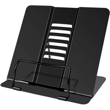 Vilscijon Verdikte Verstelbare Boekenstandaard met Houdingscorrectie, Boekenhouder met Meerdere Standen, Onmisbare Leesaccessoire   Zwart