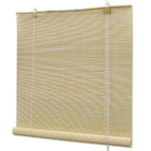 VidaXL bamboe rolgordijn   natuur, 80 x 160 cm
