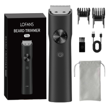 LOFANS Baardschaar voor mannen, draadloos waterdichte scheerapparaat met 40 instelbare lengte instellingen, LED display, USB oplaadbaar elektrisch scheerapparaat voor mannen, precisieverzorgingsset voor baard, gezichtshaar en op reis