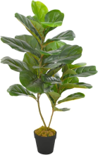 VidaXL Kunstmatige Fiddle Leaf Fig Plant   90 cm, Groen