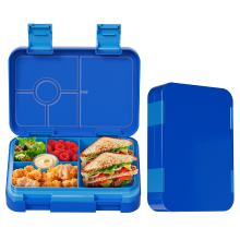 Meoky 5 Compartimenten Lunchdoos met Dubbele Sluitingen   Blauw