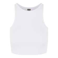 Urban Classics dames biologische korte geribde top wit L