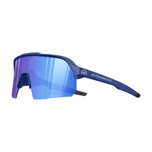 OutdoorMaster Hawk HD polarisatiesportbril van TR90, voor vissen, baseball, varen, golf en rijden – donkerblauw frame, grijze lens, Revo Blue VLT 17%