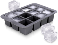 Excellent Huishoudelijke IJsblokjesvorm   Silicoon, Zwart, 12 stuks