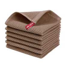 Jordan&judy J&J 6 pack keukendoeken met honingraatpatroon, khaki, zacht en duurzaam, 30 x 30 cm
