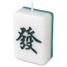 Zooly Geurkaars   Mahjong geschenkdoosset, groene achterkant met groen geluksmotief, geur van Engelse peer & fresia, 4,3 x 2,3 x 6 cm, 1 stuk