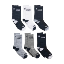 Levi's kindersokken LHN Box Tab hoog model set van 6 donkergrijs gemêleerd 4