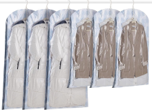 TAILI Hangende Vacuüm Opbergzakken, Ruimtebesparende Zakken, Vacuüm Sealer Zakken voor Kleding, Pakken en Jassen, Kastorganizers en Opbergruimte, (3 Lang, 3 Kort) Blauw