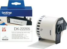 Brother DK 22205 etikettenrol   zwart op wit