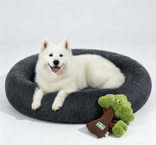 JOYFURNOS zacht pluche kalmerend hondenbenchbed en pluizig pluche huisdierkussen, zacht comfortabel kussen voor katten en honden (medium)