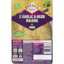 Patak's naanbrood met knoflook en kruiden   2 stuks