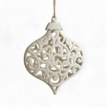 2 Stuks witte hangende ui ornamenten, decoratie voor huis en tuin, decoratie voor kerstboom