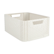 Curver Style opbergmand   18 liter   38,6 x 28,7 x 17 cm   vintage wit   premium opbergoplossing, duurzaam kunststof, moderne opbergorganisatie