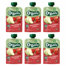 Organix Squeezers Appel & Aardbei Quinoa 12+ Maanden 100 g x 6