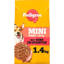Pedigree droogvoer voor volwassen honden van kleine rassen, smaak rund & groenten, 1,4 kg