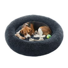 JOYFURNOS Ochama pluche donut hondenbenchmat met afneembare, wasbare hoes, donkergrijs, 90 x 20 cm, pluche, PP katoen