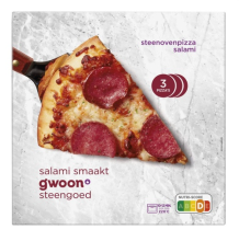 G'woon Steenoven Pizza Salami   3 x 350 g