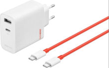 OnePlus 80 W dubbele poorten SUPERVOOC adapter   Type A + Type C   wit