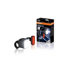 OSRAM COMPACT 100 Set   oplaadbare fietsverlichtingsset   voor  en achterlicht met remlicht, StVZO goedgekeurd, compatibel met Garmin fietsbevestiging, 100 Lux