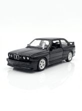 RMZCity Schaal 1:36 BMW M3 (1987) – Zwart, die cast behuizing, openslaande deuren, pull back actie, realistisch auto model, speelgoed voor kinderen, verzamelobject voor volwassenen, cadeau voor feestdagen en verjaardagen