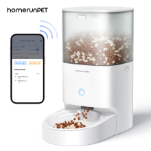 Homerunpet PF20 Keramische Voerbak Voerautomaat voor Huisdieren, App Afstandsbediening, 4 L Capaciteit, Tot 6 Maanden Batterijduur
