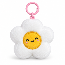 Legami 11 cm Superzachte Maagde Aanbrenghaartjes Pluche Sleutelhanger   Zinken Clip van Polyester met 'You Make Me Smile' Text