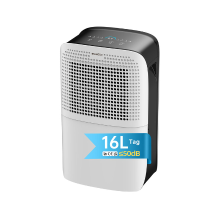 ELECCI ontvochtiger 16 l/dag met afvoerslang, 3,1 l watertank, 4 standen, R290, continue afvoer, automatische ontdooiing, 24 u timer, ideaal voor kamers van 32 m²