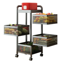 Maxcook keukenrek staande trolley draaibaar opbergrek kastplanken   vijf lagen