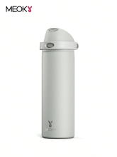 Meoky 24 oz dual opening sportfles met pop top dop (draaggreep met uitsparing) – wit