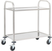 VidaXL Keukentrolley 2 laags 96,5x55x90 cm roestvrij staal
