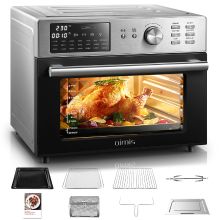 OIMIS Slimme RVS Airfryer Oven met 21 voorinstellingen, 30 L Extra Grote Airfryer & Oven Combinatie met Grillspit en Voedseldroger, geschikt voor 13