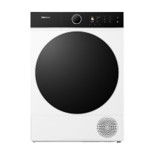 Hisense DH5I804BWCD vrijstaande droger   8 kg capaciteit   warmtepomp   invertermotor   sensor droging   wit