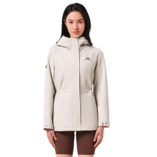 PELLIOT outdoor winddichte waterdichte softshell wandeljas voor dames herfst, Storm Shield pasvorm, halflange casual sport windjack voor bergbeklimmen, YKK rits wit L